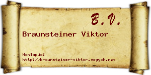Braunsteiner Viktor névjegykártya